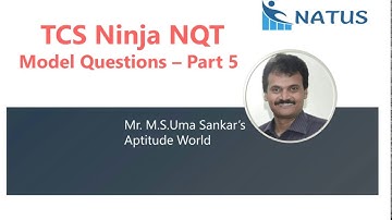 TCS Ninja NQT Model Questions Part - 5