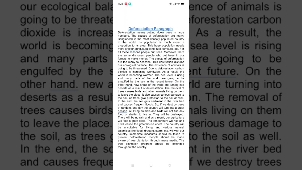 Paragraph Deforestation