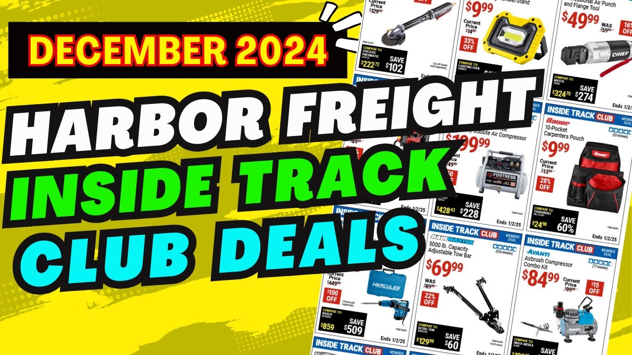 Harbor Freight Inside Track Club Deals for December 2024 Christmas Edition