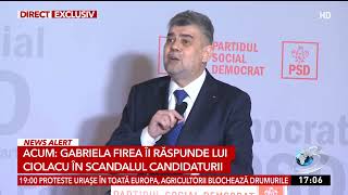 Marcel Ciolacu: N-o susţin mai mul pe Gabriela Firea decât pe alt candidat PSD în alegerile locale