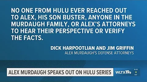 Alex Murdaugh convicted in the murder of his wife, son, speaks on the HULU series