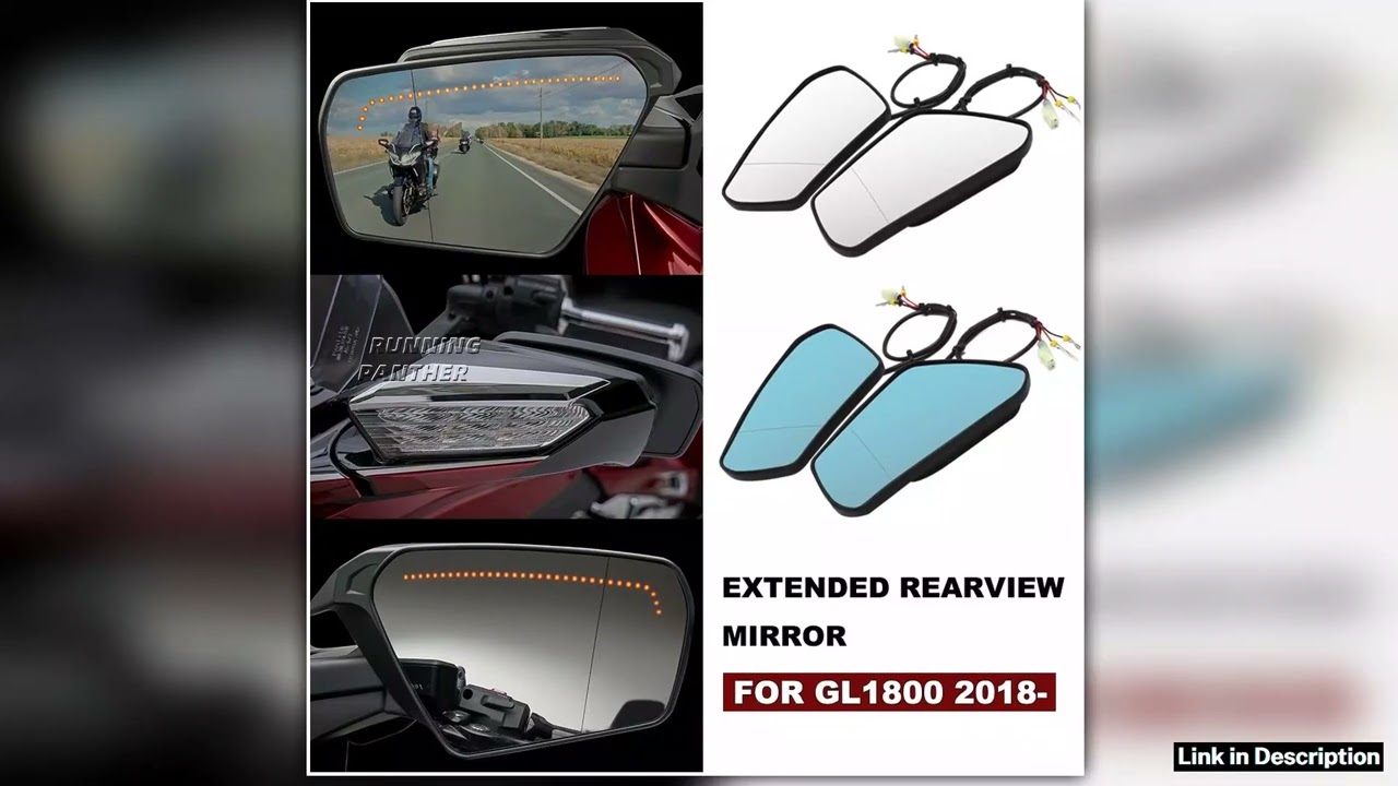 Motorcycle Extended Convex Mirrors With Sequential Turn Signals rearview mirror For Honda Gold