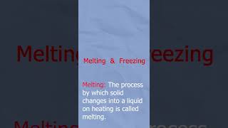Melting and Freezing #shorts #shortsscience #science #sciencefacts