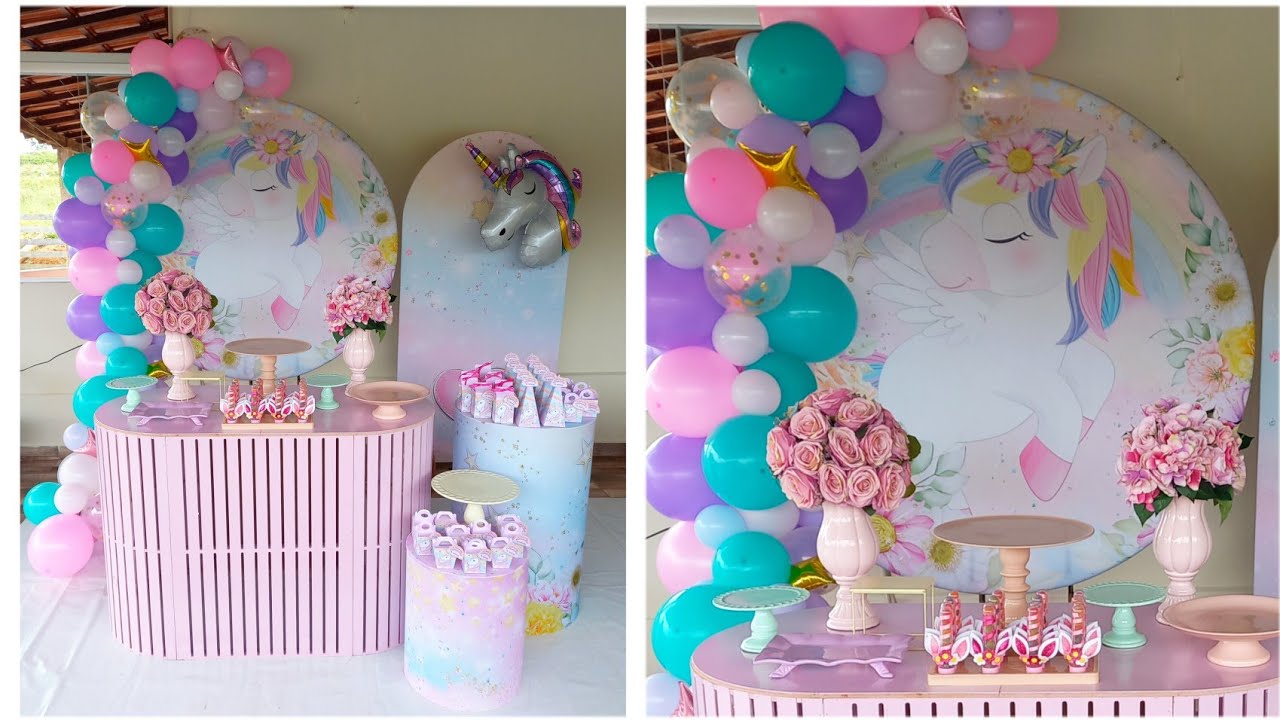 Decoração de festa Unicórnio #vídeo