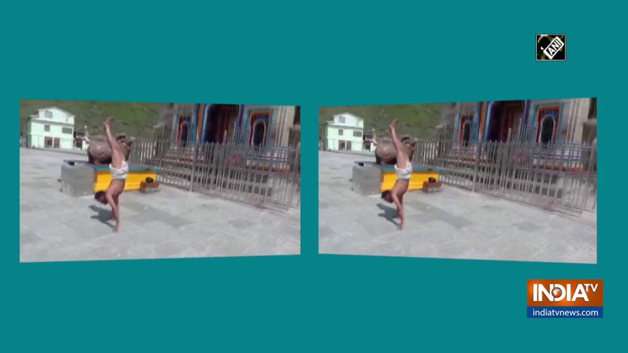 Watch: Kedarnath Temple priest walks on his hands on International Yoga Day
