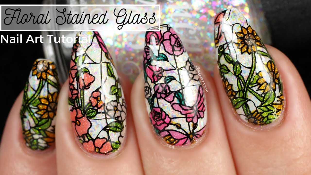 Floral Stained Glass Reverse Stamping Tutorial Maniology Mani X Me