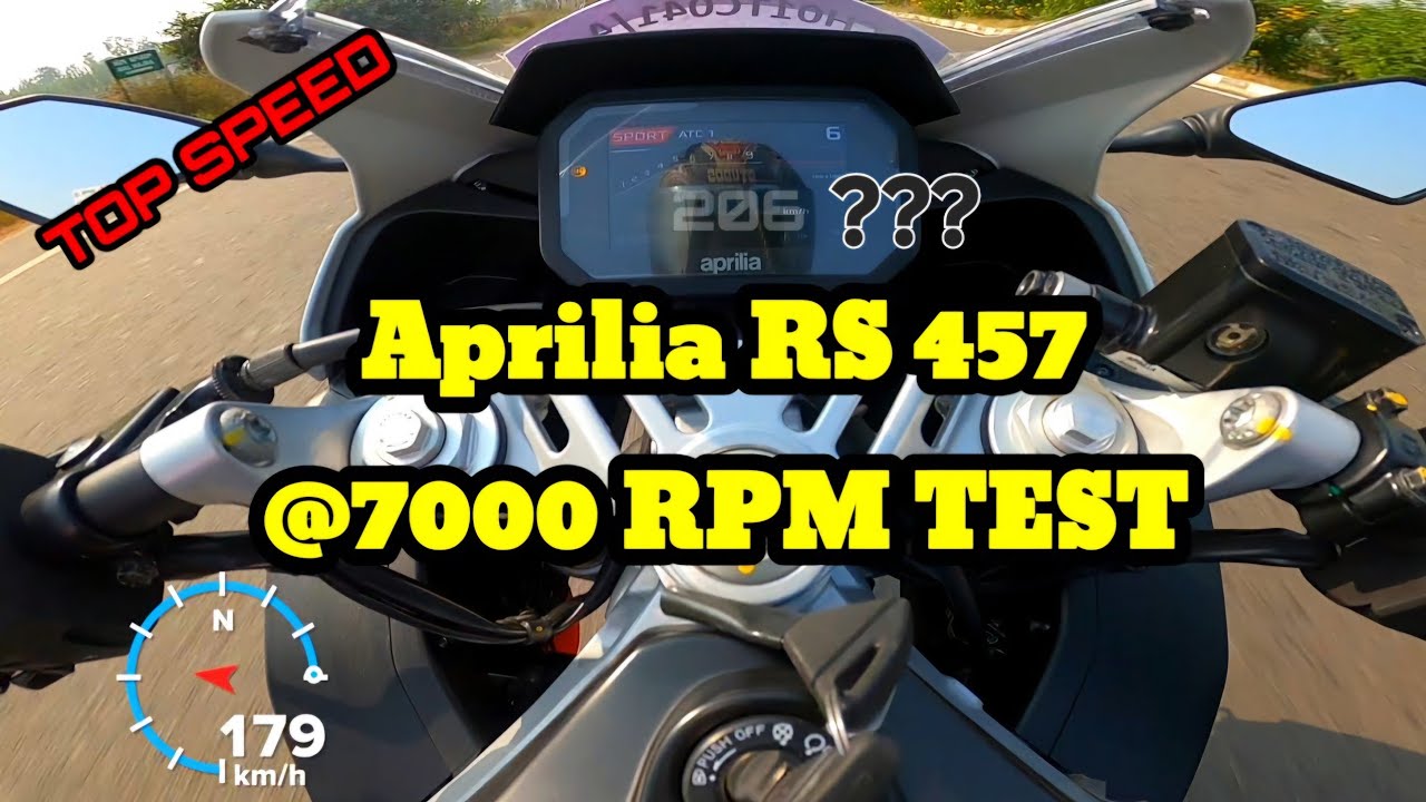 Aprilia Rs 457 Top speed Test / @7000 Rpm test Gps Speedometer Test @ApriliaOfficial