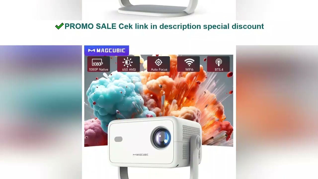 Magcubic Native 1080P 650ANSI 8K Android 14 L018 360 Projector With Auto Keystone Focus Air Mouse Wi