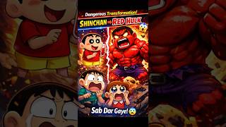 Shinchan Ka Red Hulk Transformation! 🔴😱 Sab Dar Gaye! #shorts
