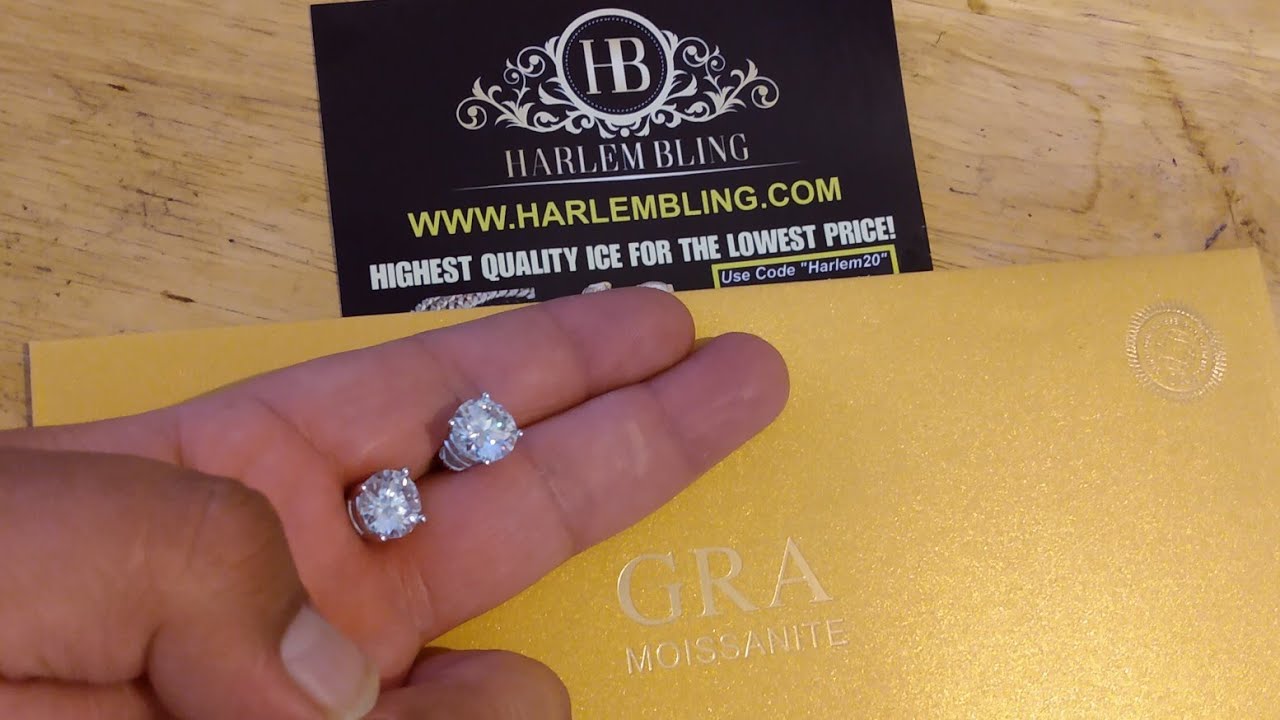 Harlembling 10mm 8ct Moissanite Stud Earrings w/ GRA Documentation Bruh!