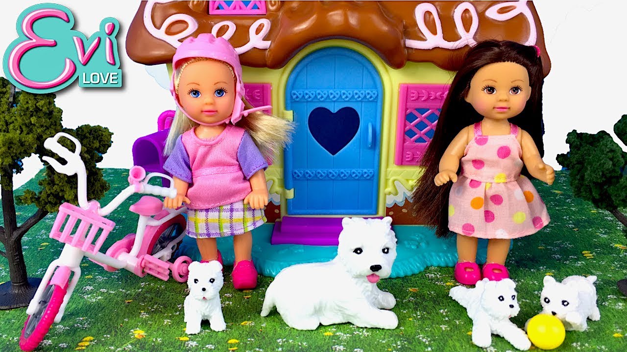 PAPUSILE EVI LOVE -  PRIMA MEA BICICLETA SI PRIETENII ANIMALUTE NE JUCAM SPALAM SI HRANIM CATELUSII - YouTube