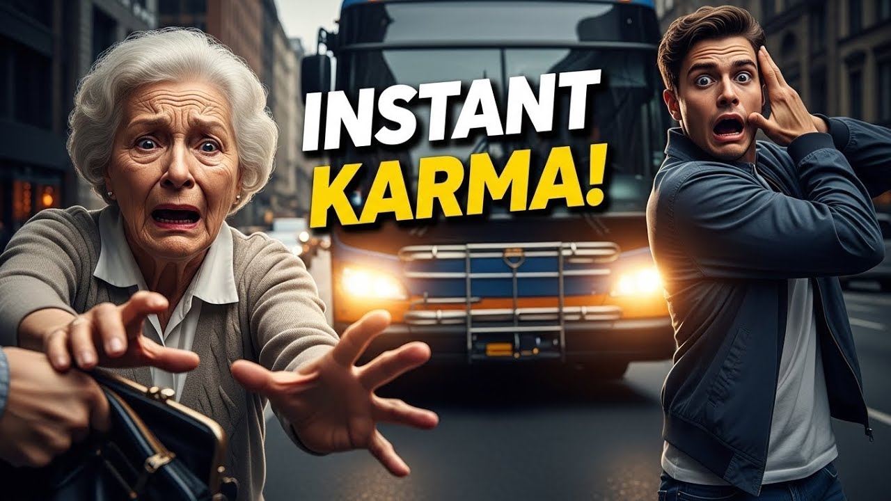 Thief Snatched Old Lady’s Purse—Karma Hit So Hard The Whole Street Froze