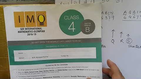 IMO Class 4 ,  LOGICAL REASONING Part-1 ( Olympiad Question paper )