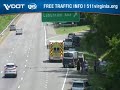 Two cars into two guardrails live  capture of vdot camera via safetyvid