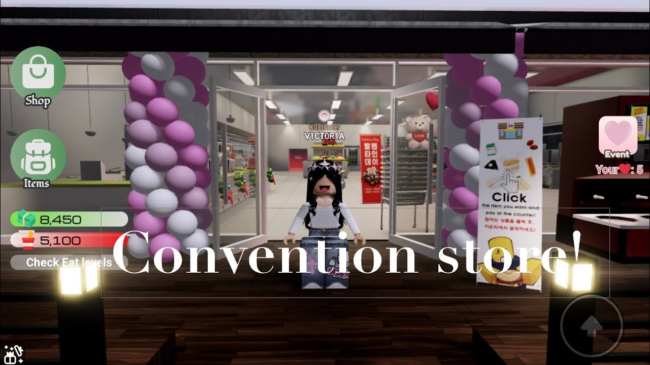 LET'S GO TO A CONVENTION STORE IN ROBLOX! 🛒🥢🧋🍽🍜🍱🍣🍡
