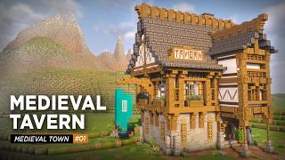 How to Build an Incredible Medieval Tavern in Minecraft | Medieval Town #01