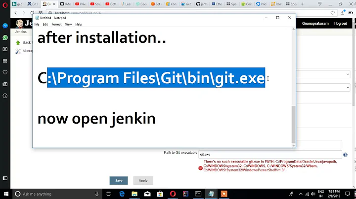 Failed to connect to repository : Error performing command: git.exe ls-remote -h