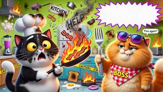 Clumsy Chef Cat vs Lazy Boss Cat 😂🔥 | Funniest Cooking Disaster Ever #shorts| Noble Creatures