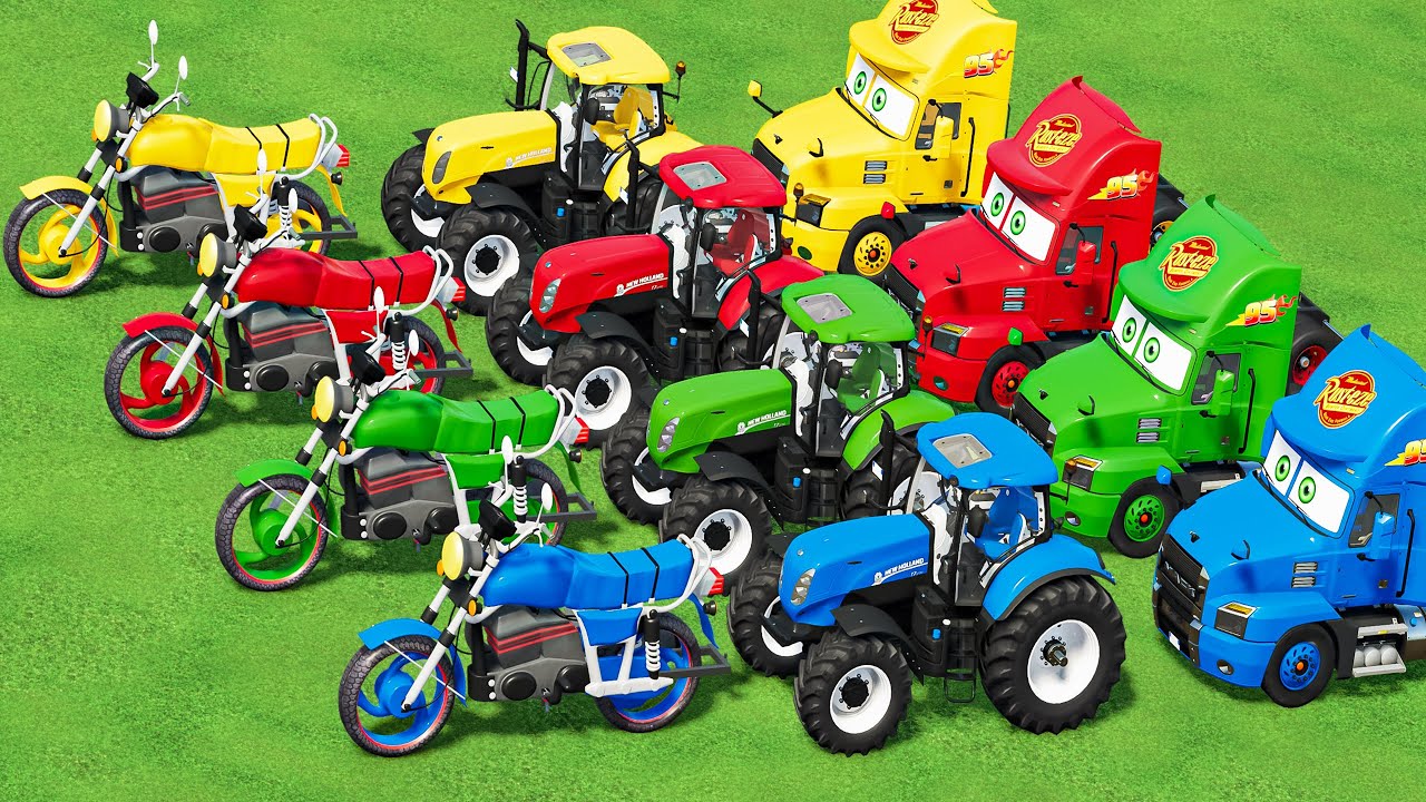 TRANSPORT & LOAD New HOLLAND T7 TRACTORs & BIG HONDA MOTORs with RUST ...