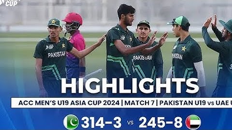 Pakistan U19 vs UAE U19 | Match 7 | ACC Men's U19 Asia Cup