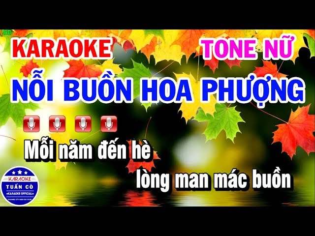 Karaoke Nỗi Buồn Hoa Phượng | Nhạc Sống Beat Nữ | Karaoke Tuấn Cò