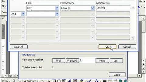 Word 2003 Tutorial Filter & Sort Data Source Entries 2003 & XP Microsoft Office Training Lesson 20.7