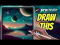 Space lake  procreate tutorial 165