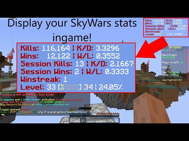 HyStats Mod (1.8.9) - BedWars, SkyWars Stat HUD, Stat Tracking 