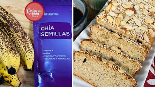 CÓMELO Sin Culpa. PAN DE CHIA Y PLÁTANO. Sin Gluten Ni Azúcar. P/Tiroides, Diabetes, Dieta, Anemia.