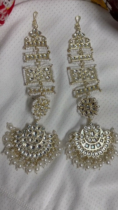 Order this beautiful long earrings with earchain from adornmentsbydeepti instagram