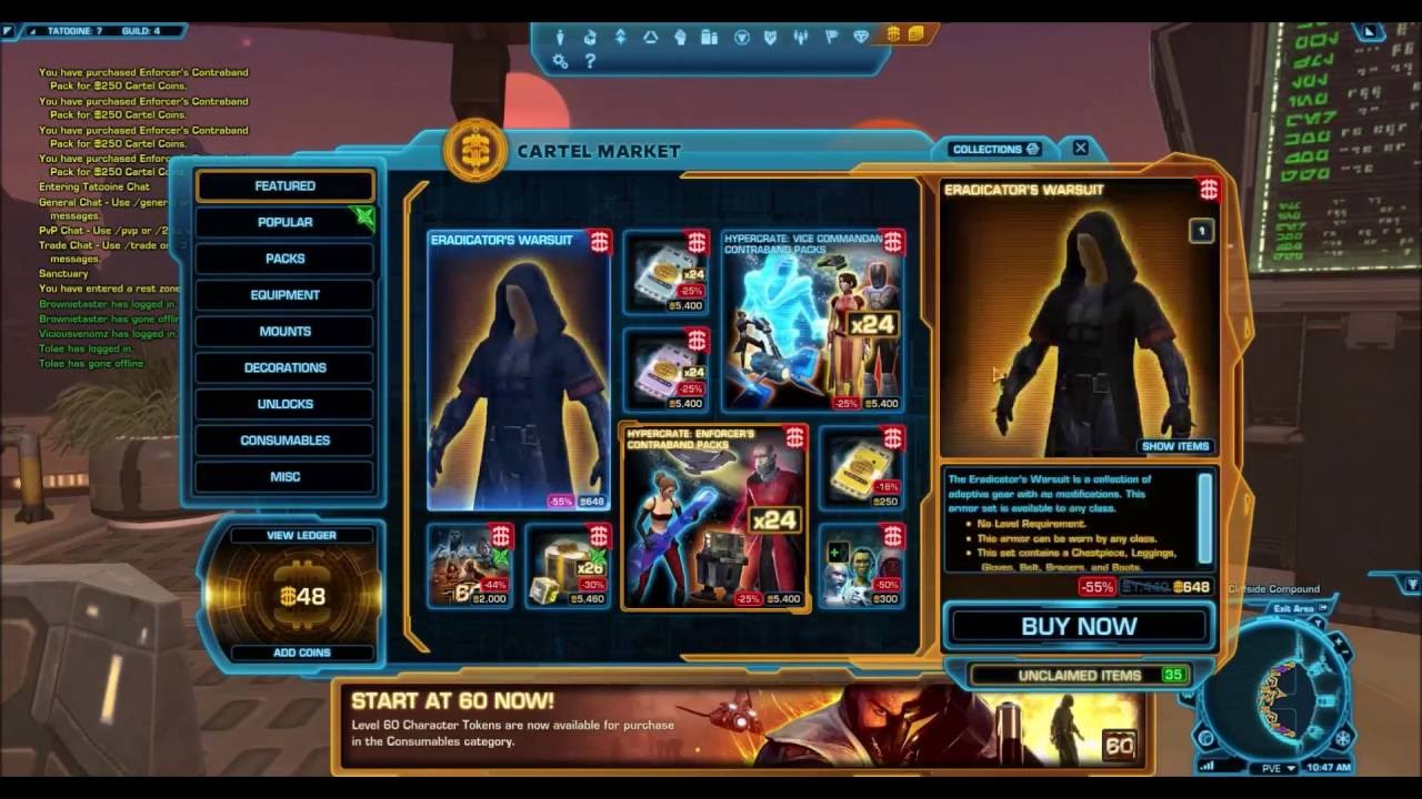 SWTOR: New Cartel Market Sales | All Contraband Cartel Packs Available |