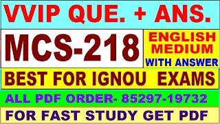 MCS 218 important questions with answer| mcs 218 Previous Year Question Paper