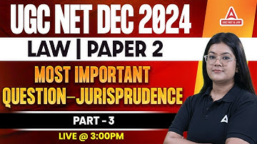 UGC NET Law Paper 2 | Most Important Questions-Jurisprudence | part 3 By Diksha Ma
