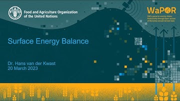 [WAPORCV] Unit 1.1.3 Surface Energy Balance
