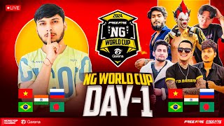 NG WORLD CUP  LEAGUE DAY 1 🏆  BRAZIL, AFF, NXT, TSG, NL , RUSSIA 🔥💀#nonstopgaming -free fire live