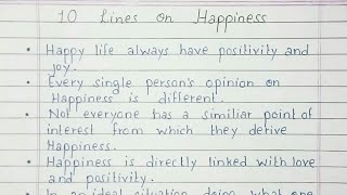 Write 10 lines on Happiness | English