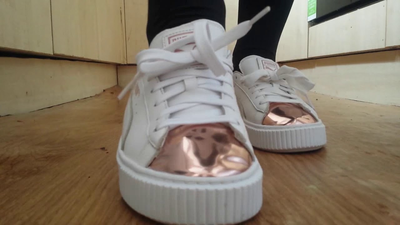 Squeaking new Puma Platforms on wet floor YouTube