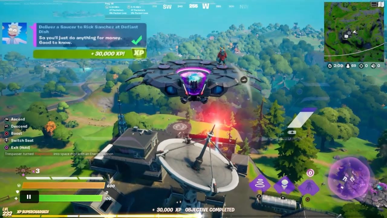 Deliver a saucer to Rick Sanchez at Defiant Dish Fortnite location YouTube