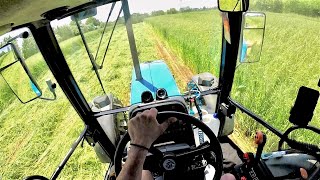 Cab View | Ford 7740 SLE + Pöttinger Novacat 262 | Mowing Grass