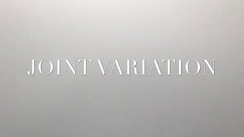 Joint Variation with Examples and Solutions