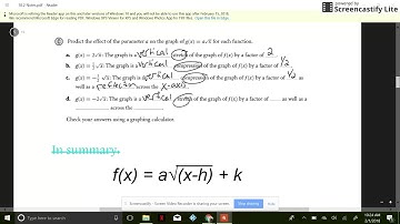 Section 10.2 - Graphing Square Root Functions (Part 1)