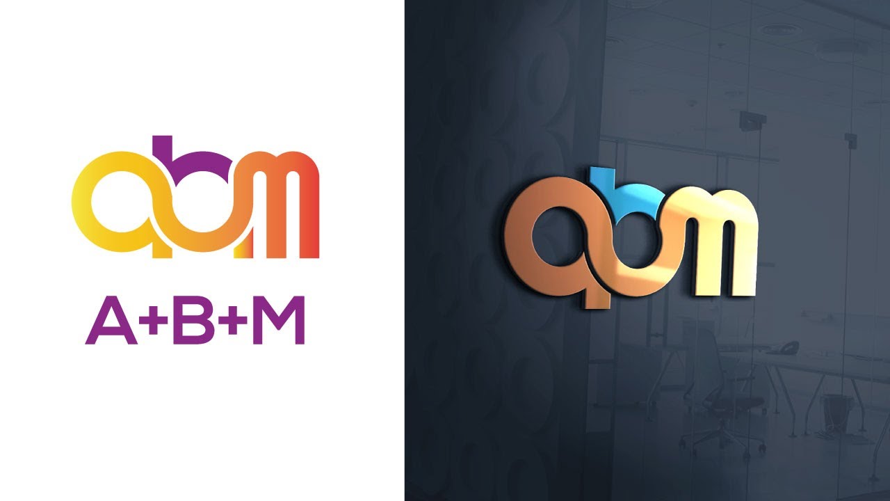 Illustrator Typography Logo Design Tutorial | How to make a,b,m text logo in adobe illustrator