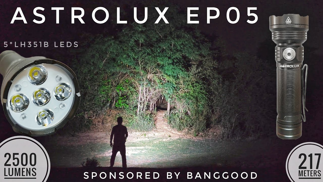 Astrolux EP05 - Powerful EDC Flashlight, 2500 lm, 217 m, 21700