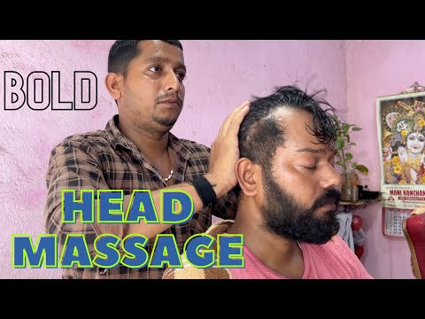Simplify Head Massage by street side young Indian barber - Asmr relaxing massage therapist