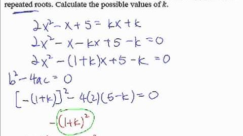 3.  Quadratic Equations and Inequalities - Example 2 (Repeated Root)