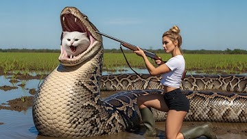 Heroic Rescue: Brave Team Saves Mother Cat from Giant Python Attack 🐍 | 911s Animal Rescue