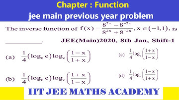 FUNCTION JEE MAIN 2020 8 JANUARY SHIFT 2 BY RS SIR | PREVIOUS YEAR SOLUTION