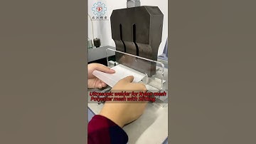 Ultrasonic welder for Nylon mesh Polyester mesh bag with  cutting #machine #ultrasonicwelder