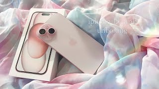 [🩷vlog] 아이폰 15 핑크 언박싱 | iphone 15 pink unboxing (sub) | 13 mini 색감 비교