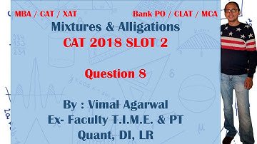 Mixture & Alligations question 8 solution along with concept, MBA Exam, CAT 2020, XAT 2021